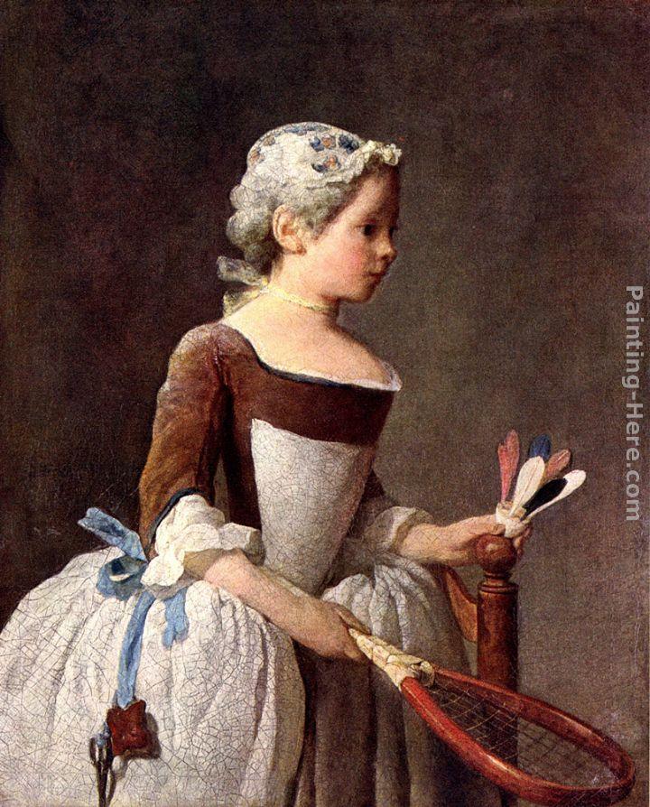 Jean Baptiste Simeon Chardin Girl with a featherball racket